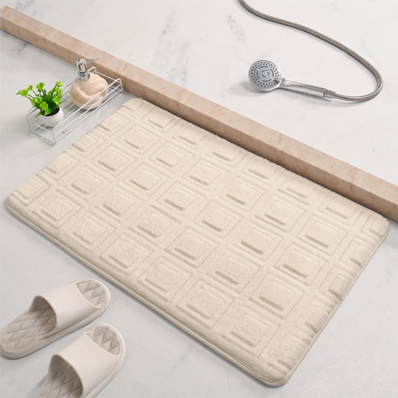 Коралловый флисовый тисненый коврик для ванной комнаты из кашемира — фото 8