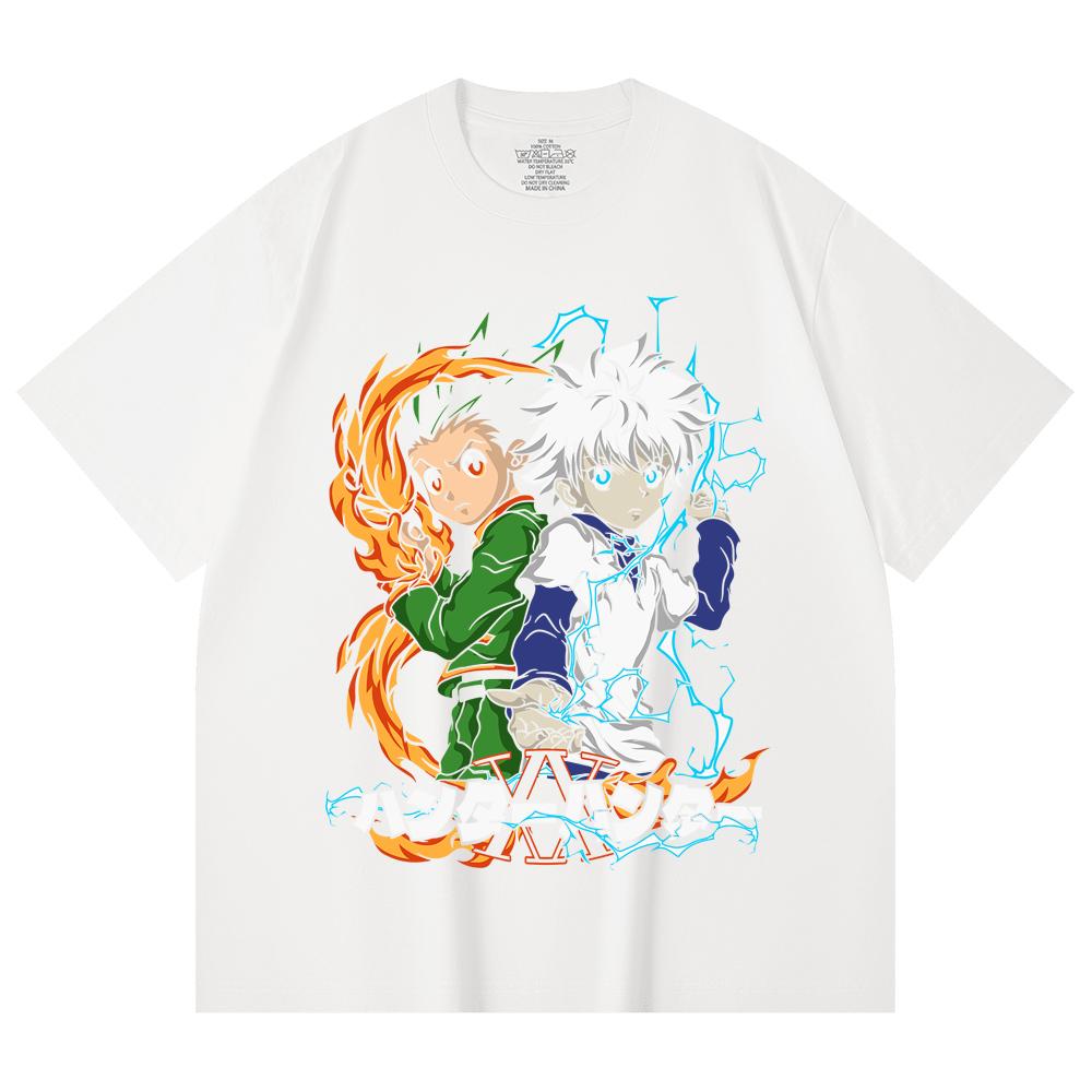 230 Gsm 100% Cotton HXH V7 Gon Killua Print Unisex Heavy Cotton T Shirt