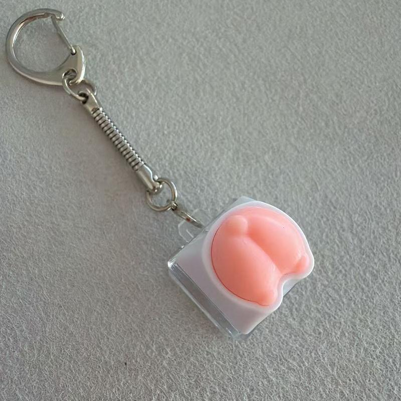 

Bread Keycap Stress Relief Clicker Keychain Mechanical Keyboard Button Decompress Fingertip Keyring