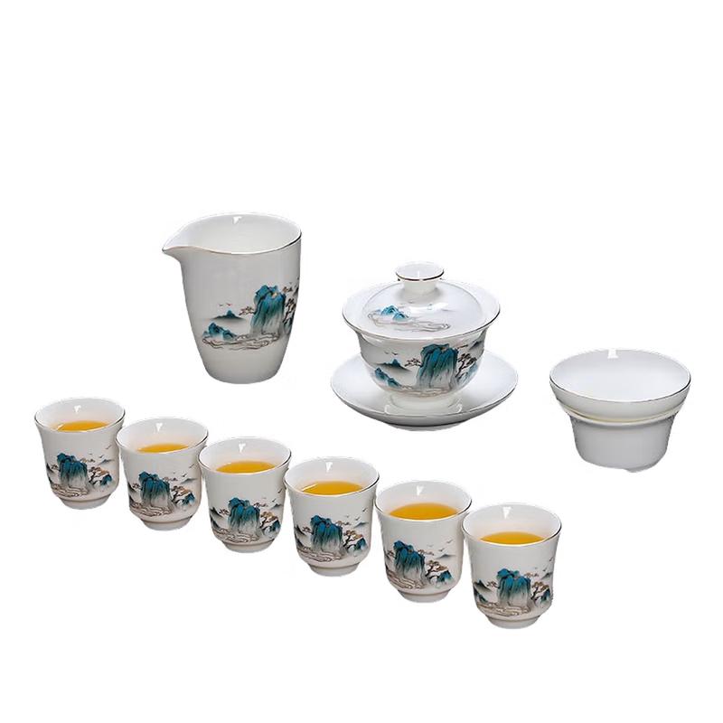 Dehua White Porcelain Mutton-Fat Jade Tea Set