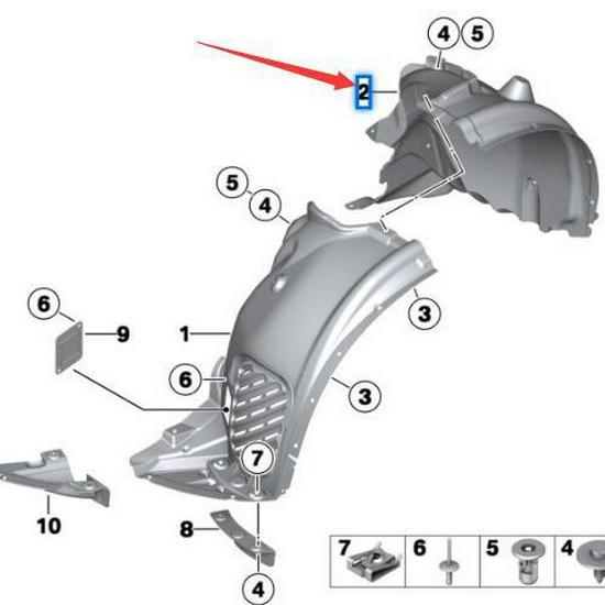 BMW X3 F25 Vordere Radhausverkleidungen - Teilenummer 51717213643/51717213644