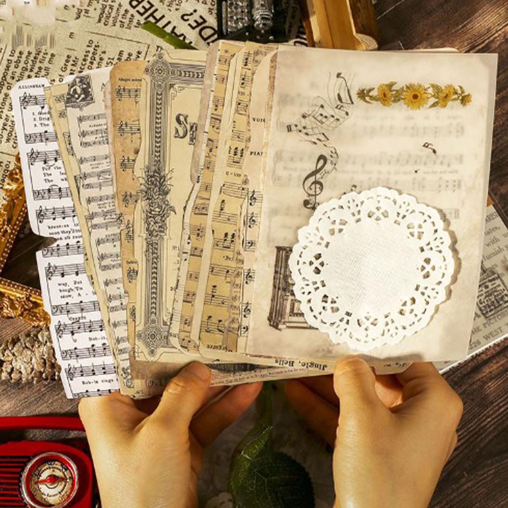 26 Sheets Vintage Scrapbook Paper DIY Handwork Exquisite Decorative Craft Paper for Art Journaling