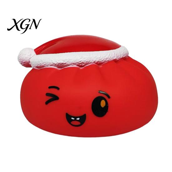 Stress Reduction Gadget Cartoon Expression Dumpling Squeeze Toy Santa Hat Steamed Bun Fidget Ball Relief Dough Relaxation Decompression Tool Kids