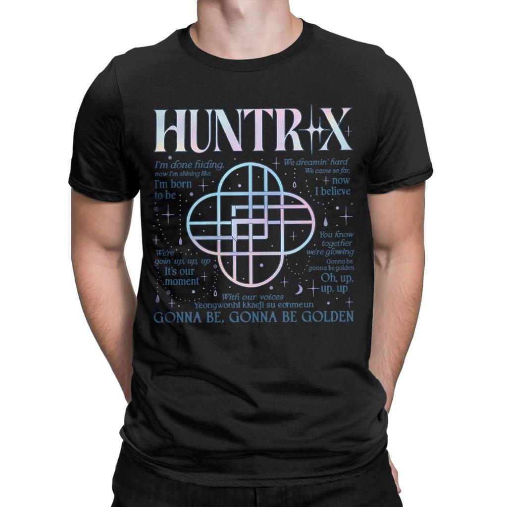 Men's T-Shirts Huntrix Logo Kpop Demon Hunters Awesome Cotton Tee Shirt Short Sleeve  T Shirt Round Collar Tops Birthday Gift