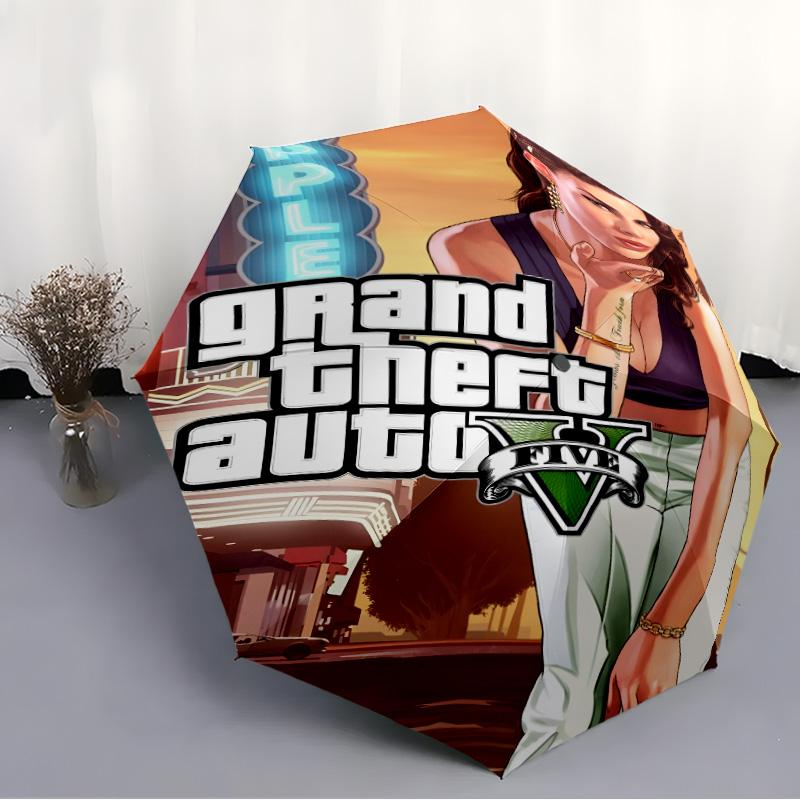 1pc GTA Umbrella, Sun Protection, And UV Shielding. It Has Eight Sturdy Ribs for Outdoor Use And Perfect As a Holiday Gift