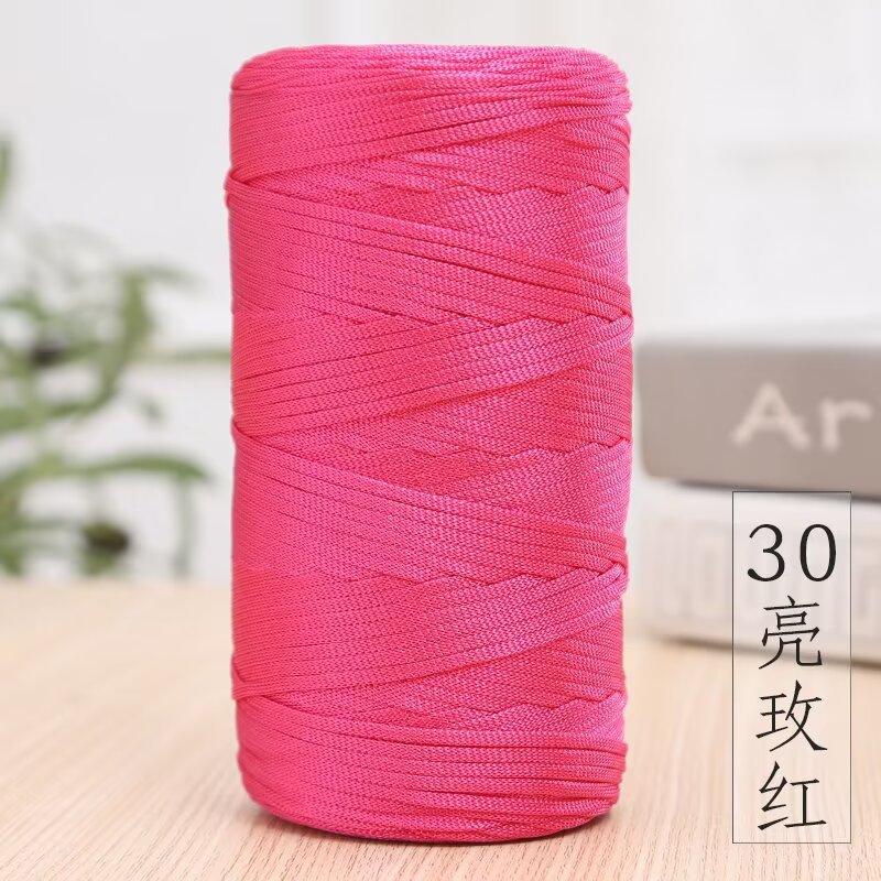 Mercerized Cotton And Linen Flat Belt Thread Light Body Ice Silk Thread Hand Crocheted Diy Hook Bag Hat Seat Cushion Hollow Thread