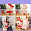 Christmas Hello Kitty Plush Toy With Cute Hat For Kids Gift And Holiday Decor
