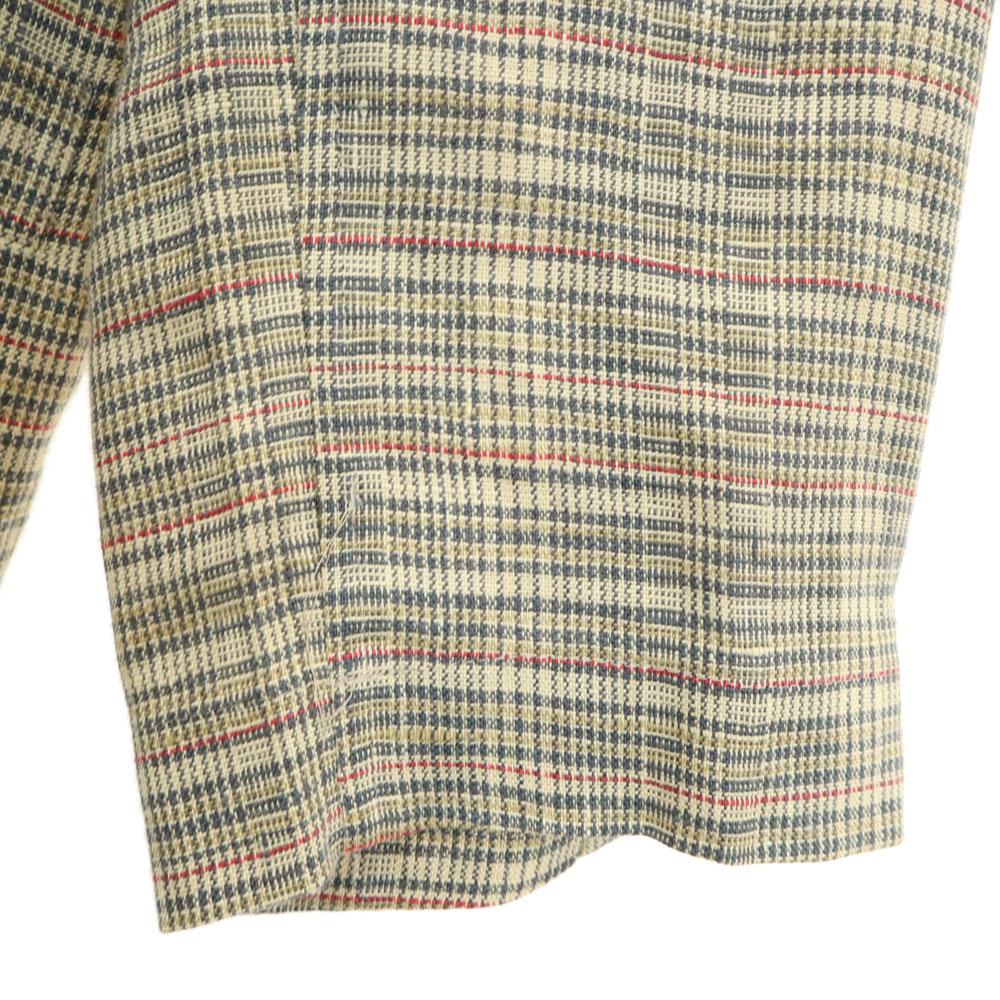 Givenchy 90s Linen Old Check Pattern Jacket 9 Brown Women Used