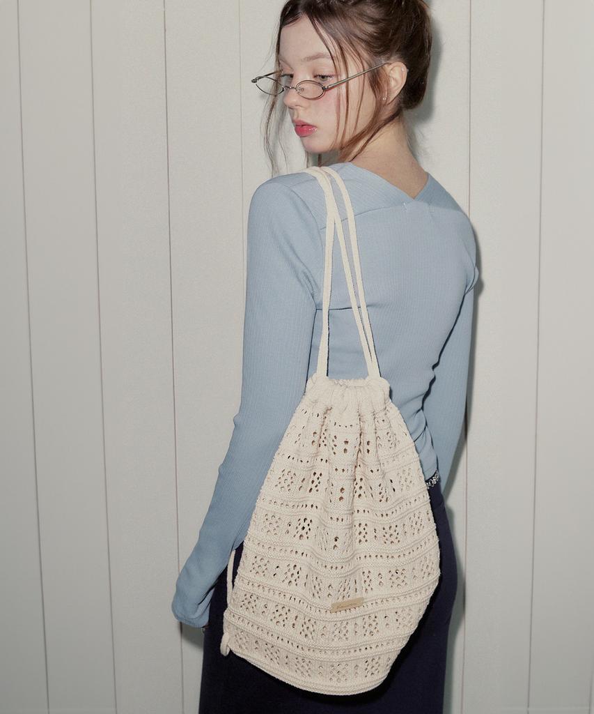 Twee Mati Punching Knit String Backpack