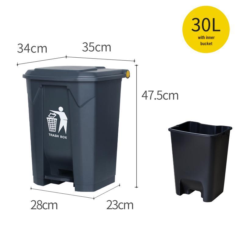Large Foot-Pedal Trash Can with Lid for Commercial, Office, Outdoor, and Household Use