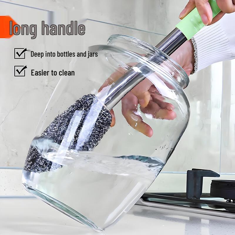 Long Handle Steel Wire Pot Scrubber