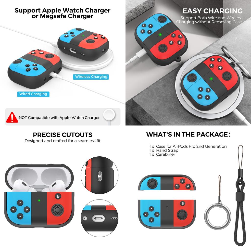 Switch Game Console Silicone Earphone Case For Airpods Pro 2 With Soft Cartoon Design