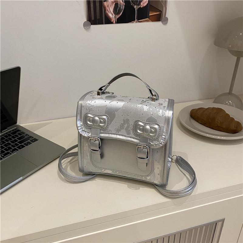 

Нишевый рюкзак с бантом, женский, 2025, супер трендовый, новый, высококлассный, милый, простой, на плечо, маленькая квадратная сумка