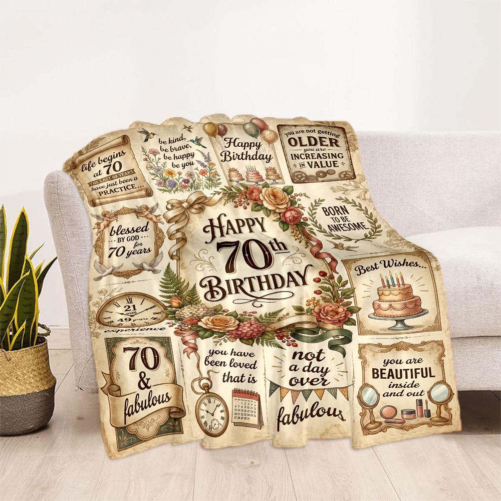Vintage 1956 Celebration Flannel Blanket-Soft and Suitable for Sofas,Beds,Offices,Travel,All Seasons,Great Gift for Holidays and Birthdays.