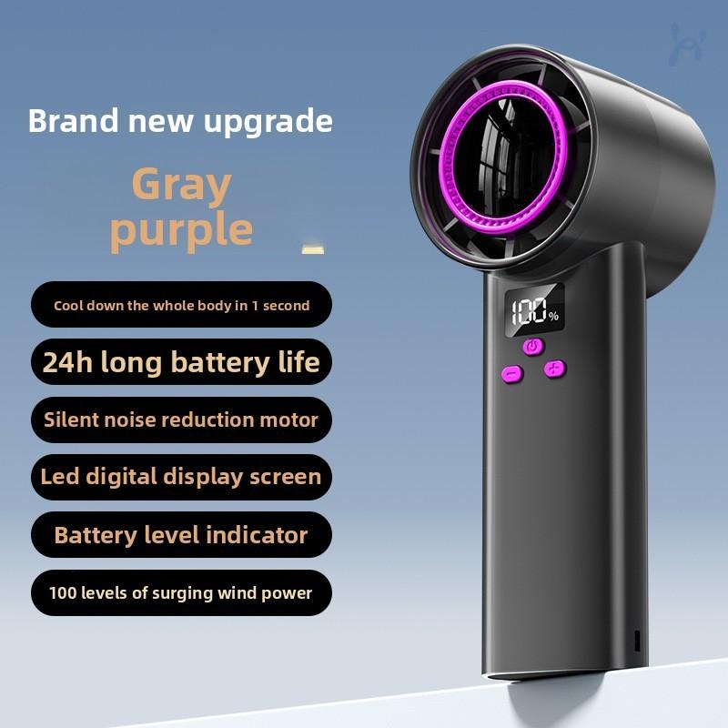 Handheld Usb Rechargeable Bladefree Fan With Digital Display For Travel And Outdoor Use