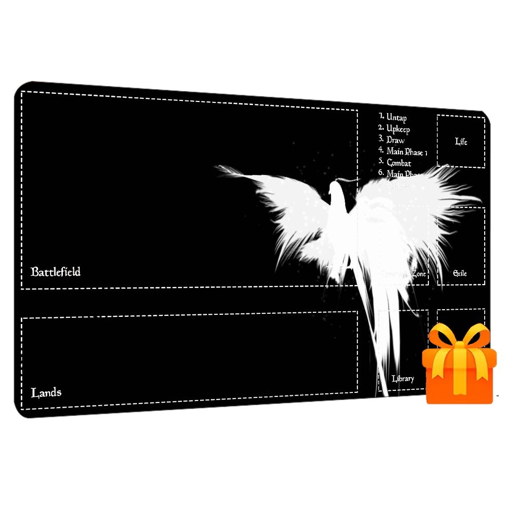Monochrome Geflügelte Engel Kunst Rutschfeste Gummi Spiel-Spielmatte Glatte Tischmatte Für Tabletop-Kartenspiel Desktop-Gaming Tägliche Nutzung