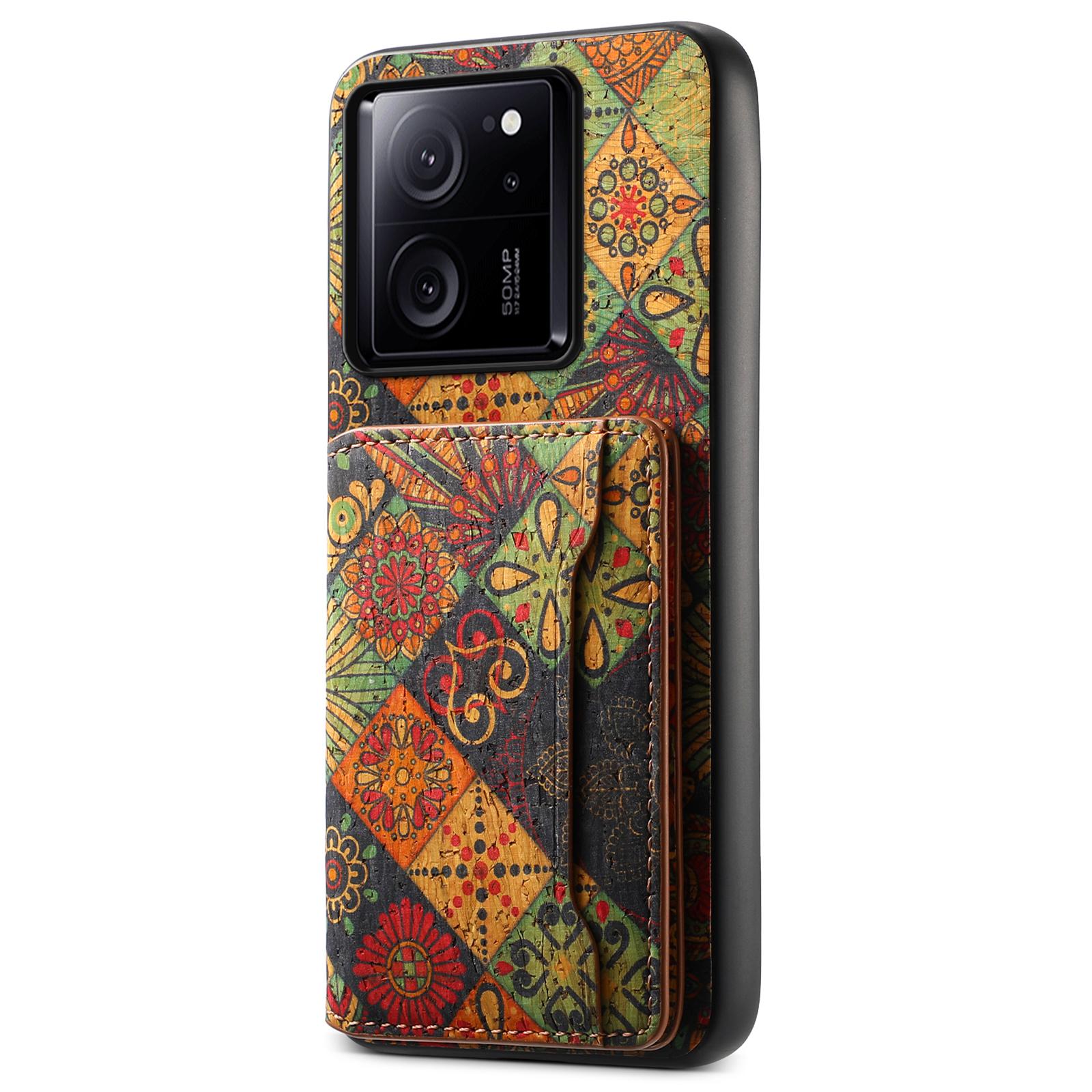

For Xiaomi 13T/13T Pro/Redmi K60 Ultra Case Floral Pattern Card Slot Kickstand PU+TPU+PC Phone Cover Autumn/Yellow