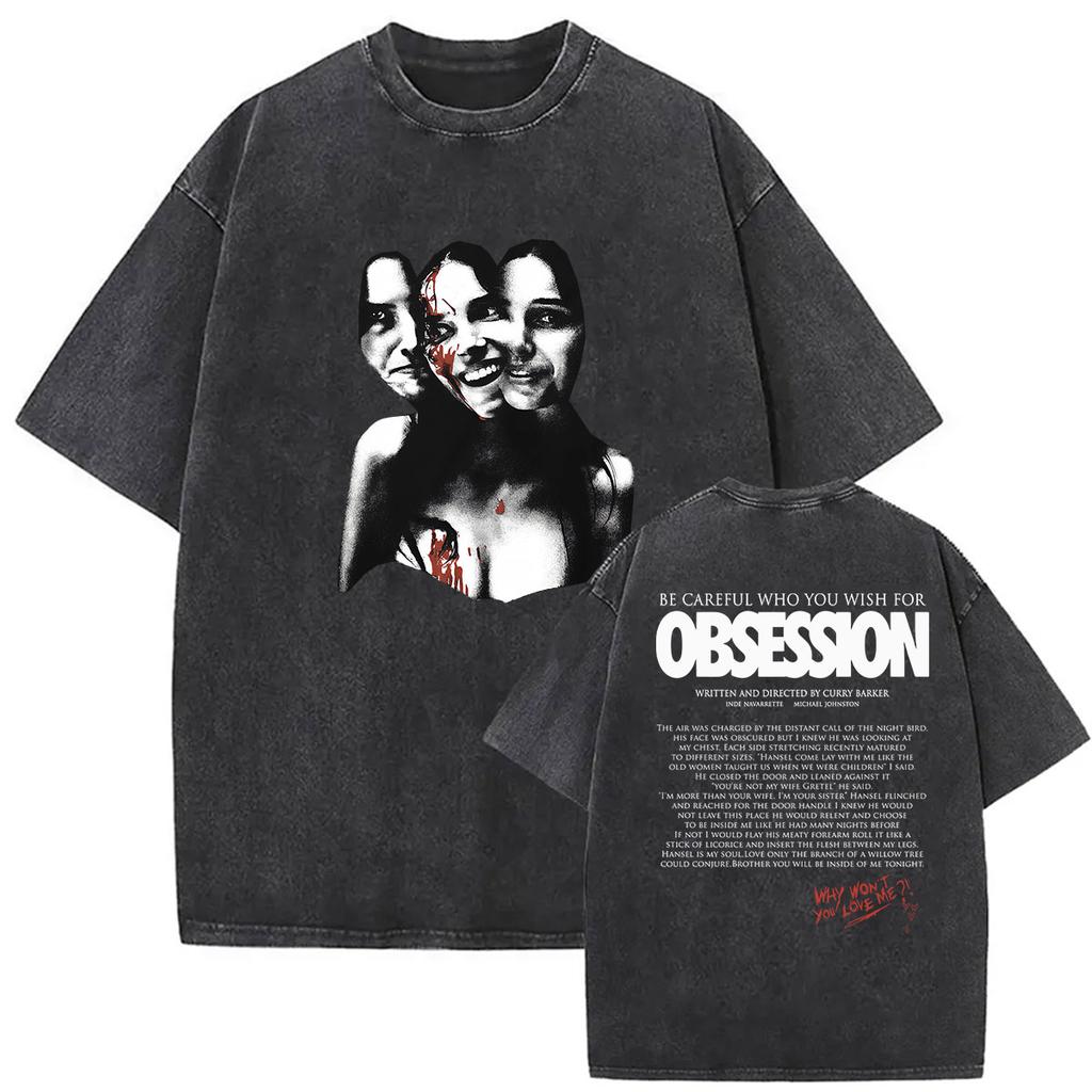 2026 Filmbesessenheit Sei vorsichtig, was du dir wünschst Augen Grafik Vintage Washed T-Shirts Herren Damen Kurzarm-T-Shirt Streetwear