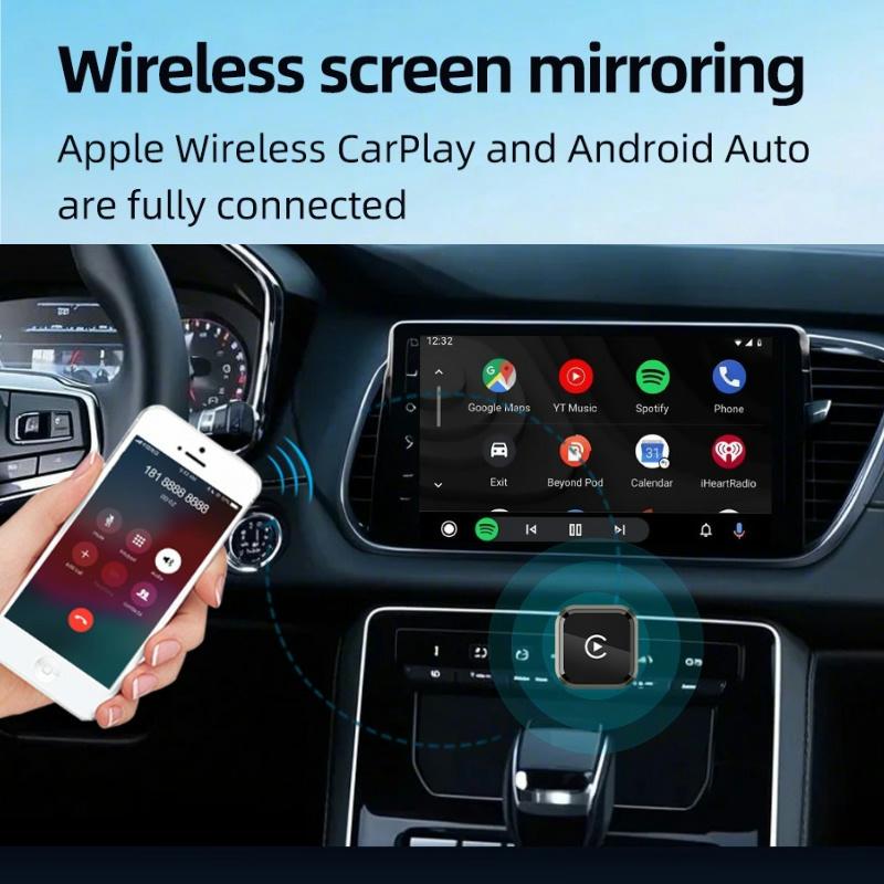 Wireless Carplay Adapter for Android iPhone Auto 2 In1 Wired To Wireless AI Box Bluetooth WiFi Connect Plug&Play Fit 99% Cars