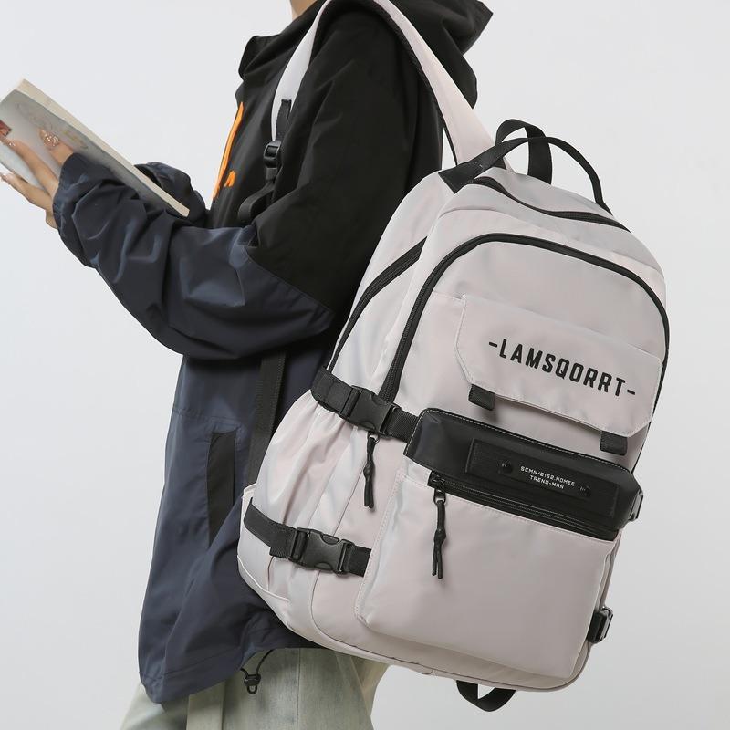 Boys Backpack Student Junior High School Backpack Large Capacity Backpack Daily Matching Travel Simple Leisure Backpack