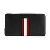 Long Red And White Striped Vertical Zipper Leather Clutch Wallet Men Wallet Black 6232125