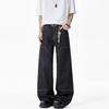 Men's summer washed loose trousers hip-hop old casual mid-rise straight jeans