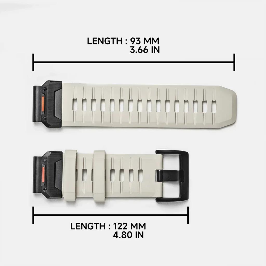 22mm 26mm Fluororubber Strap For Garmin Fenix 8 7X 7Pro Epix Pro Gen2 47mm 51mm QuickFit Garmin Fenix 6 6X Pro 5XPlus Watchband