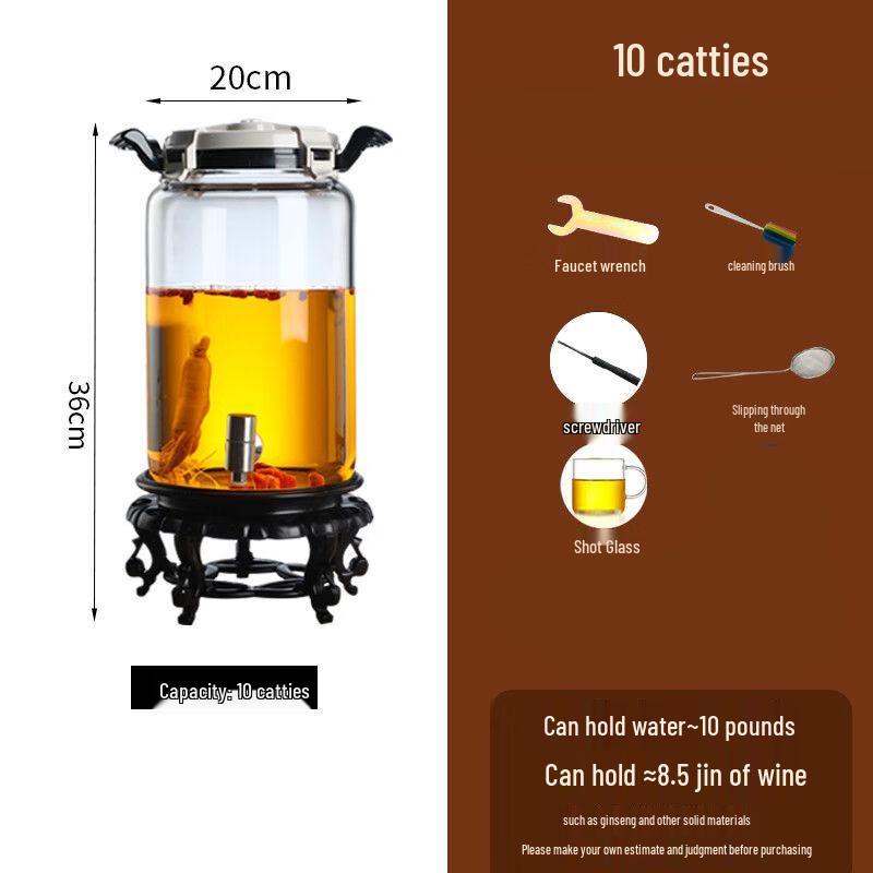 Glass Wine Infusion Jar with Spigot