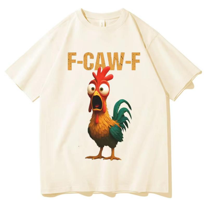 

Funny Summer F Caw F Chicken Harajuku New Short Sleeves Tshirt Mens Humor T Shirt Chicken Aesthetic Casual Oversized Tops Unisex 4XL