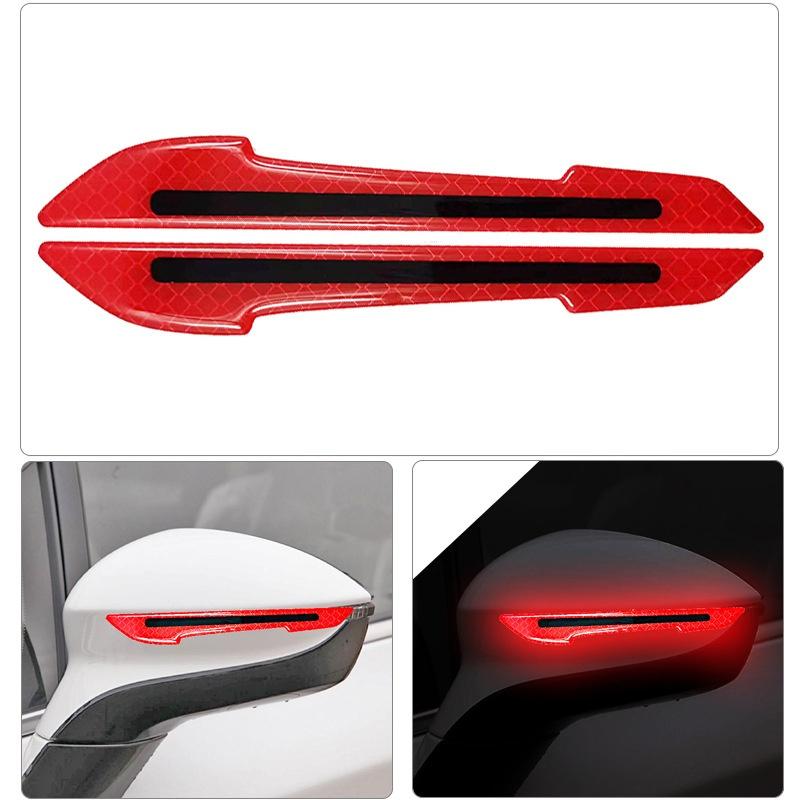 

2Pcs/pack Door Bumper Strip Reflective Car Mirrors Anti Scratch Protection Stickers Car Rearview Mirror Warning Stickers