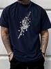 Unisex Summer Red Short Sleeve T Shirt Japanese Katana Sakura Print Casual Oversized Tee Streetwear Hip Hop Loose Male Daily Top