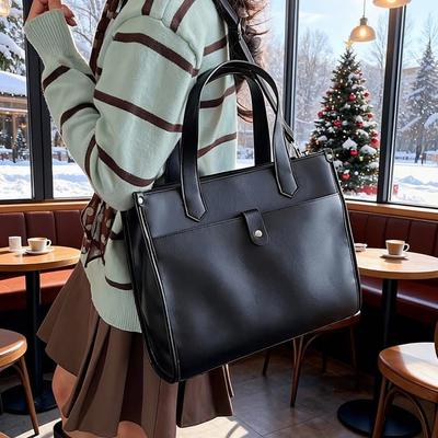Vintage große Leder-Tragetasche Damen-Handtasche