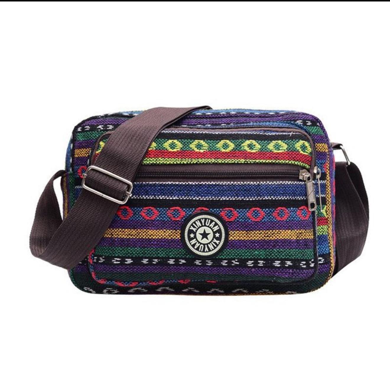 

Multi Layer Messenger Bag Women 2026 Striped CanvasSingle Bag Woman Mobile Phone Crossbody Bag NylonOxford Shoudler Bag