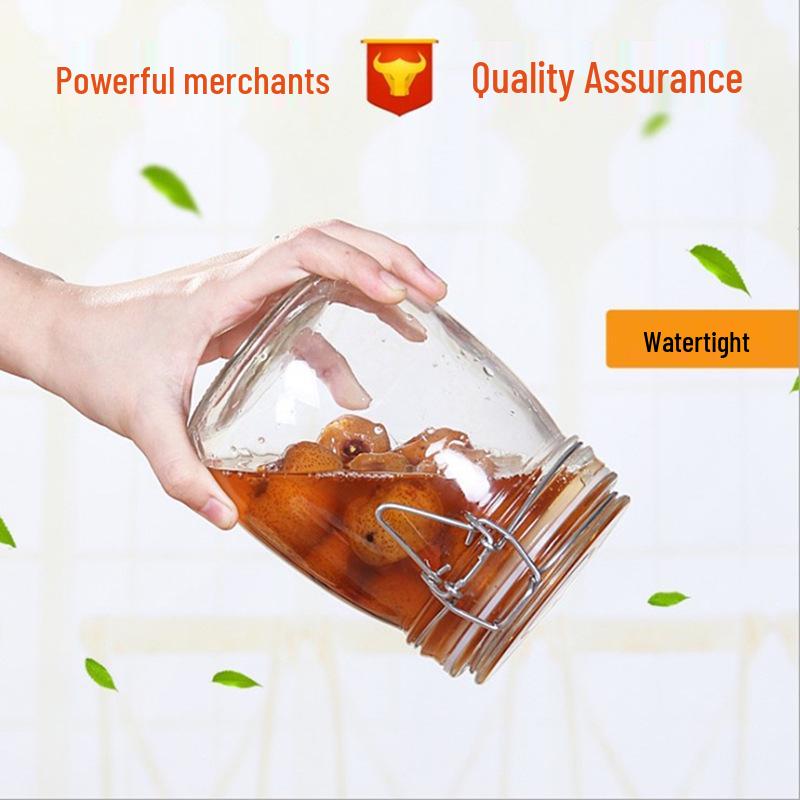 Food-Grade Glass Storage Jar for Nuts, Grains, Wine, Tea, and Honey
