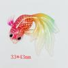 10 Stück Neues Acryl Süßer Goldfisch Mit Einem Loch Flache Rückseite Cabochon Scrapbooking Haarspange Mitte Verzierungen DIY Zubehör F70