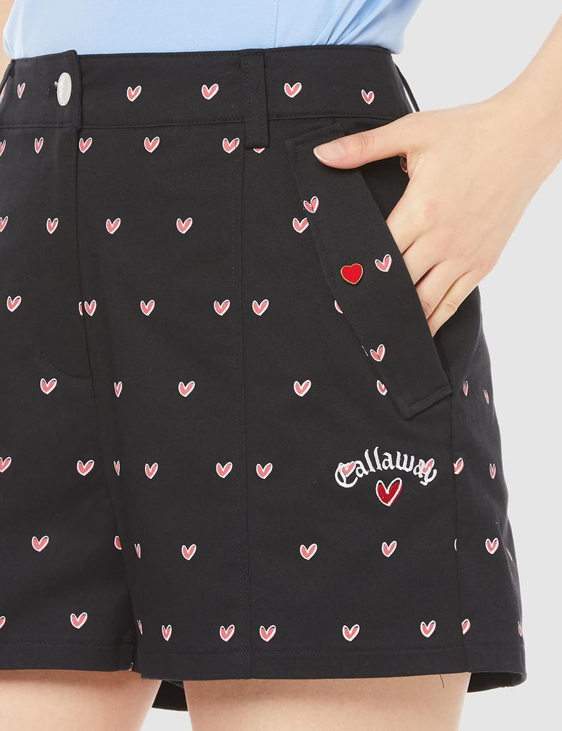 Shorts Golf C23127220 M [Callaway] Women's (Heart Print, Stretchable) / / 1010_Black