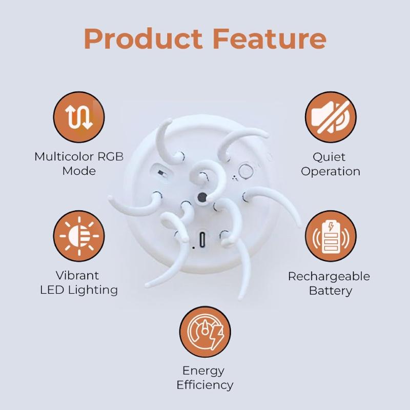 Jellyfish Cartoon Led Nihgt Light Voice Control Gradient Cute Rotating Jellyfish Hanging Bedside Lamp Rgb Table Lamps Room Decor