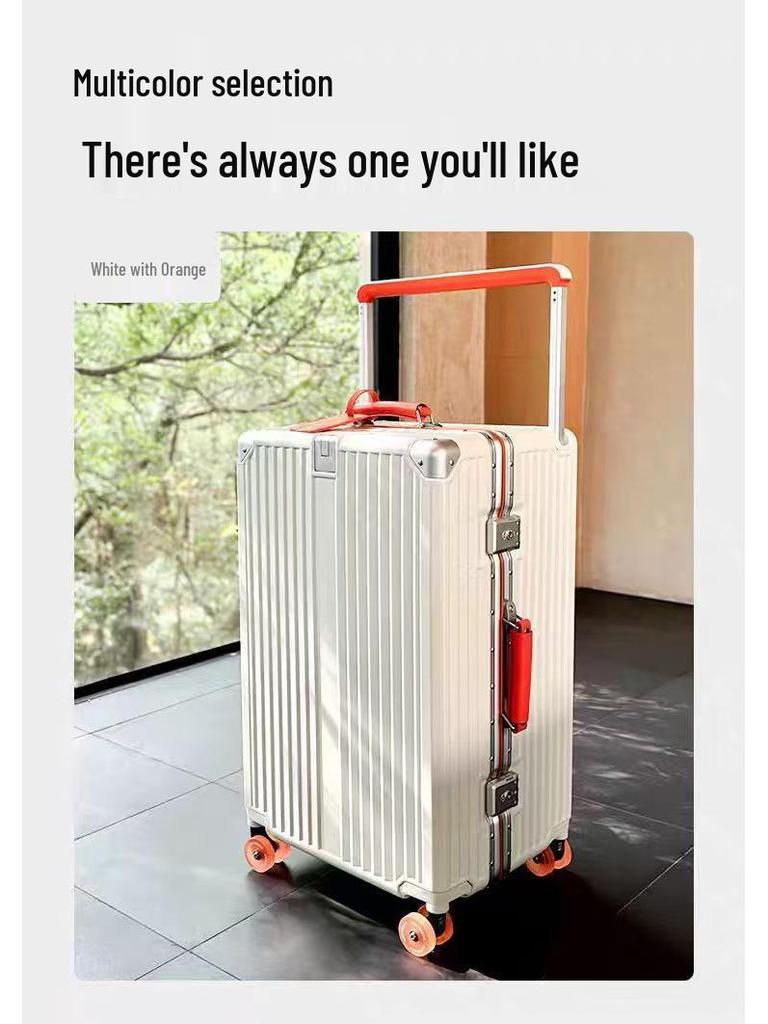 Silent Universal Skate Wheel Suitcase - 20" Boarding Password Box & 24" Trolley Case for Women