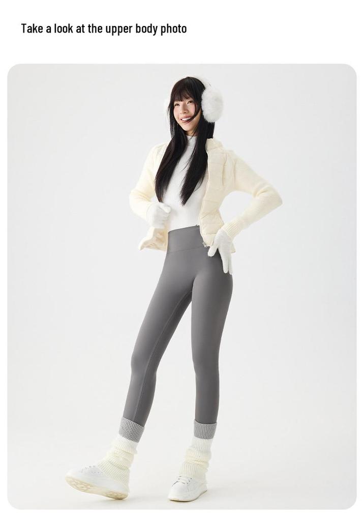 2025 Women's Plus Velvet Thickened Slim-Fit Warm Cotton Yoga Pants for Autumn and Winter