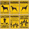 Retro Metal Tin Sign  Warning Dog  Vintage Wall Decor for Home Garden Cafe  Perfect for IndoorOutdoor Use  Rustic Poster Prin
