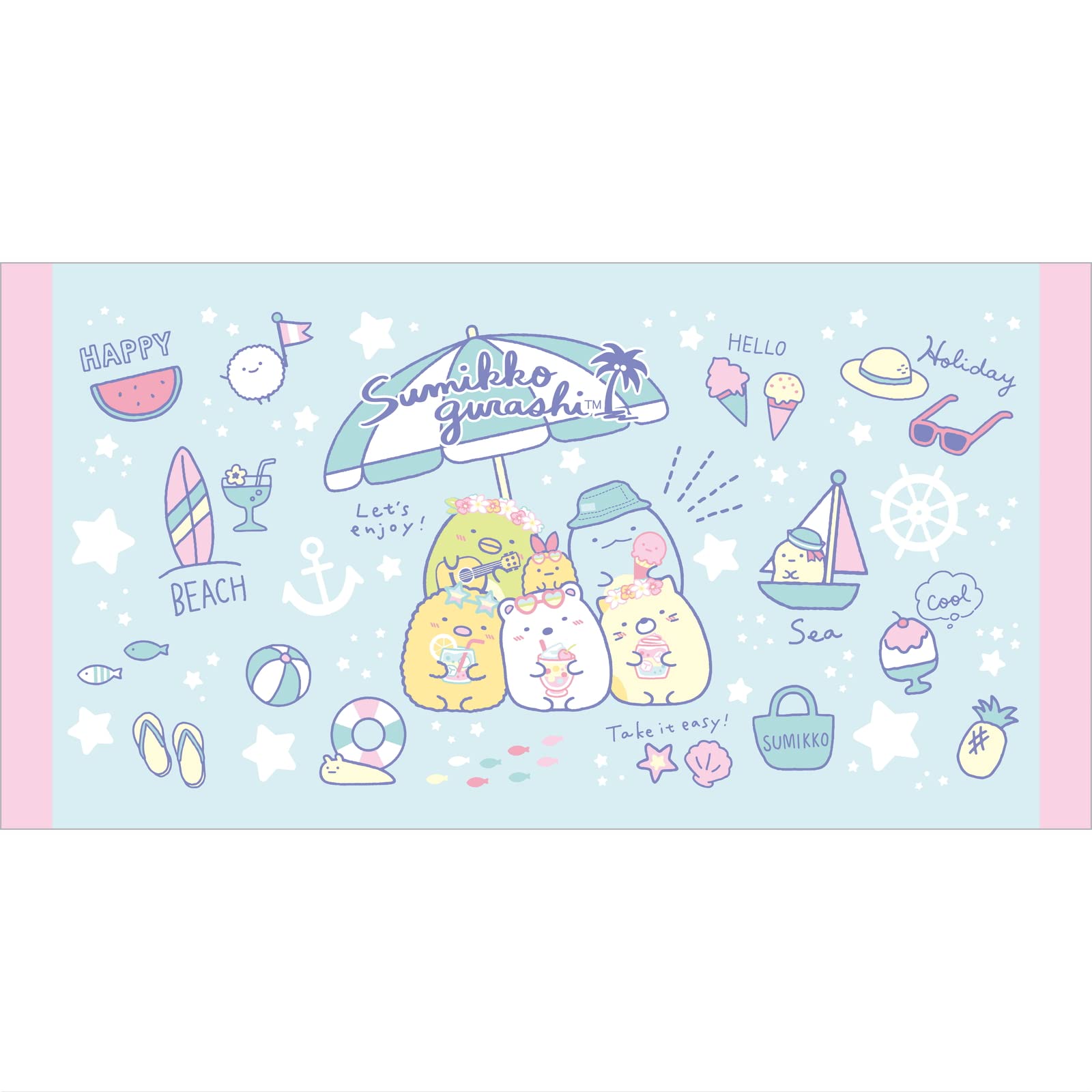 

Рушник для ванни Sumikko Gurashi середній блакитний CM41601 San-X синій