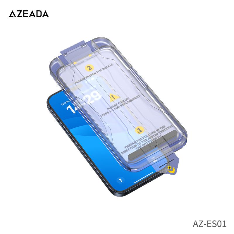 Azeada HD Tempered Glass Anti-Peep Screen Protector for iPhone 15/iPhone 16 Pro - Dust-Free, Instant Application