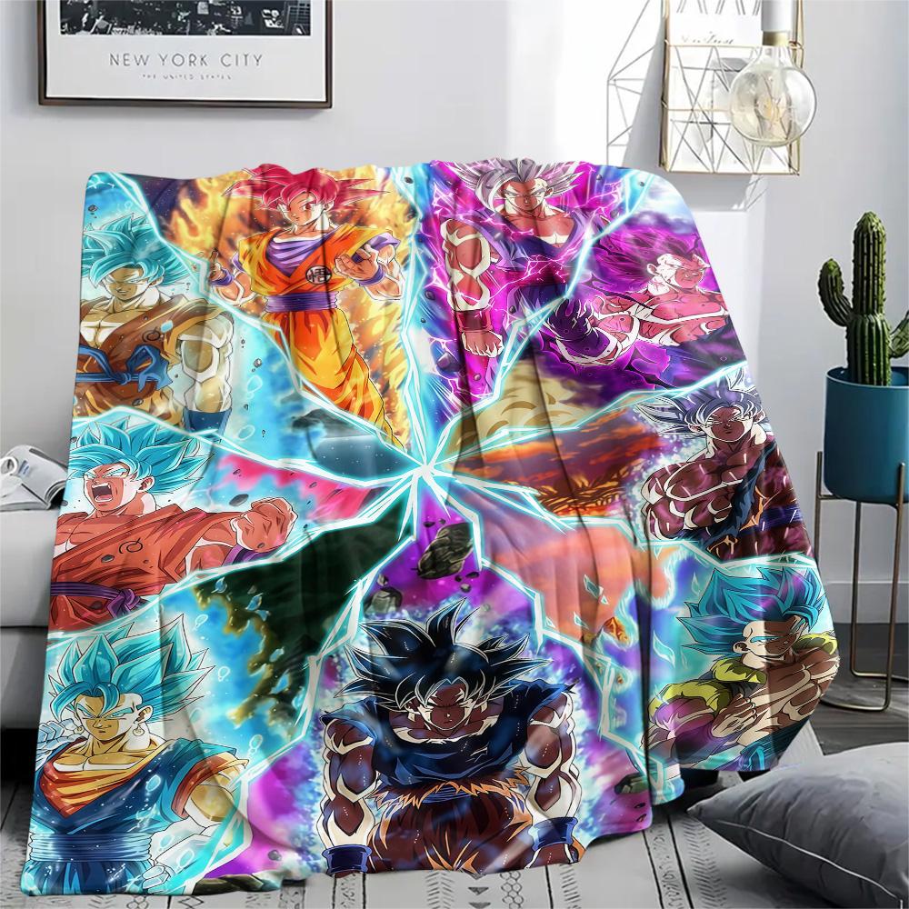 1PC Dragon Ball Super Patterned Flannel Blanket Suitable For All Seasons For Home Decor Warmth And Comfort Gifts Holiday Present