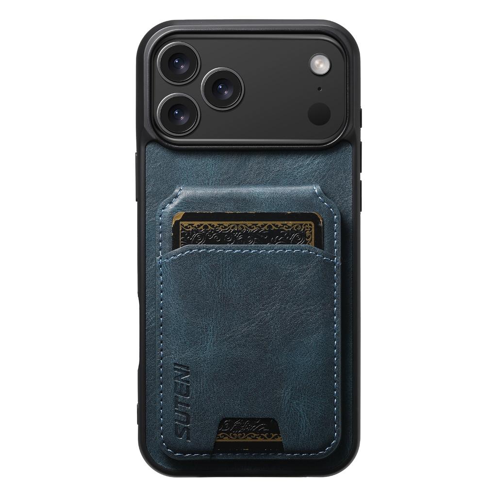 Leather Strong Magnent Card Wallet Holder Set for Apple For Iphone 17 16 1 14 13 Pro Max Plus With Phone Case Magnetic Stand Bag