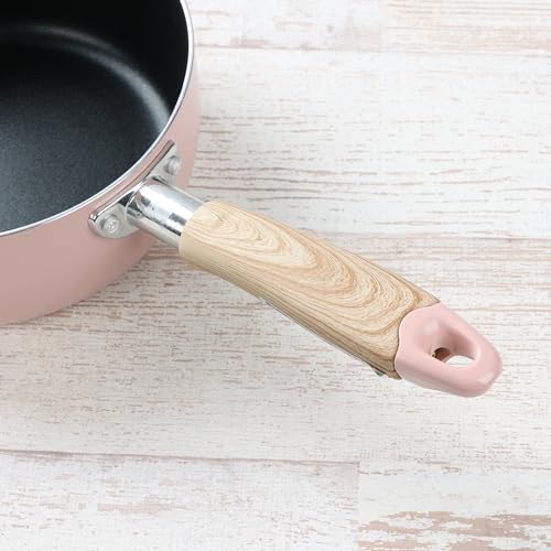 Pearl Metal HB-6659 18cm Yuhira Pan, Induction Compatible, All Heat Sources Compatible, Non-stick Coating, Pink, Natural Cook Pure