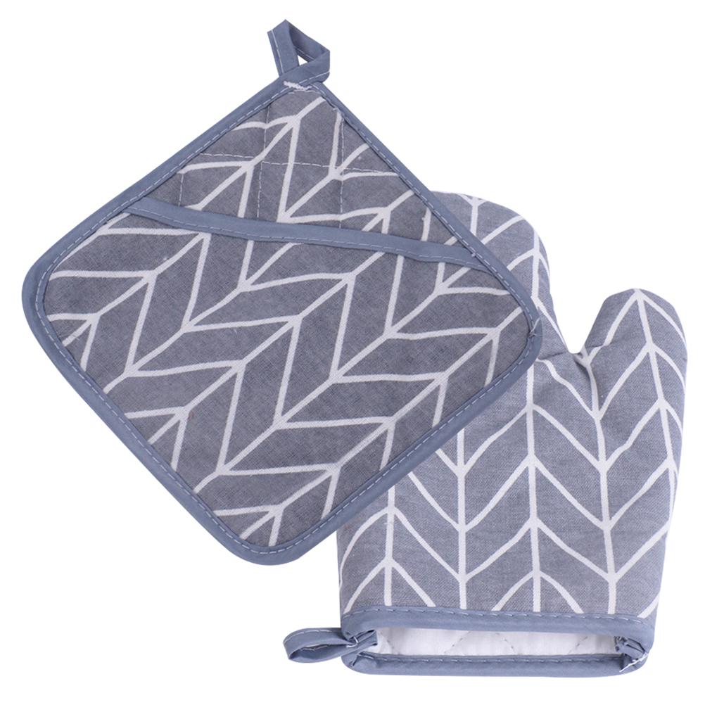 4pcs Cotton Linen Thermal Insulation Gloves Pads Heat Resistant Kitchen Supplies For Microwave Oven Bakery Use Yellow Chess