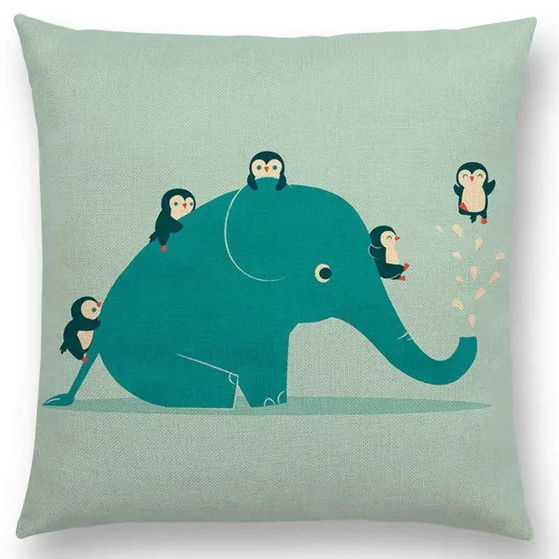 Neueste Cartoon-Tiere Niedlicher Hai Katze Vogel Giraffe Pinguin Wal Eisbär Nilpferd Panda Kissenbezug Auto Sofa Wurfkissenbezug
