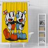 Tenda da Doccia Impermeabile Tessuto in Poliestere Pittura Colorata Tende da Bagno Tazza-Head Decorazione Bagno di Casa Tenda con Gancio