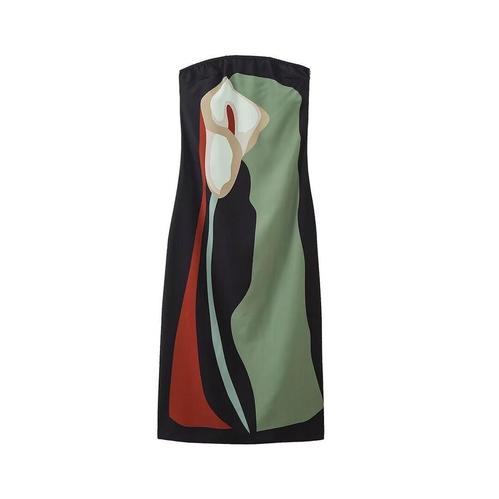 Sexy Strapless Backless Printed Long Dress Women Fashion Sleeveless Off Shoulder Club Vestidos Lady Summer Beach Elegant Evening Party Robes