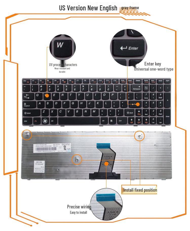 Compatible with Lenovo B570, Z570, Z575, V570, V570C, B590, B575E, V580, B580 Keyboards